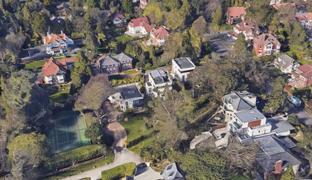 3d streetview map of residential buildings Canford Cliffs Dorset